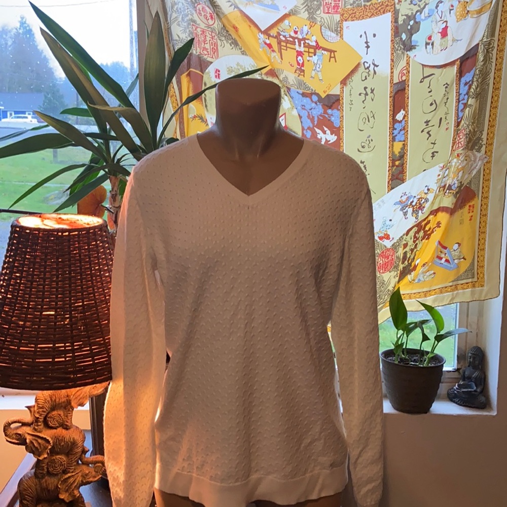 Classic White v-neck Crate &Barrel sweater size XL part of five for 25